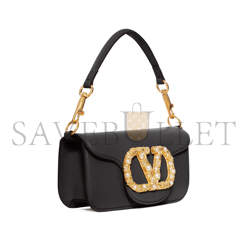 VALENTINO LOCÒ SMALL SHOULDER BAG IN BLACK WB0K53CXABBK (19*10.5*5cm)